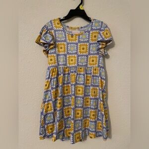 Lemon Kiss Charming Blue and Yellow Skater Kids Dress size 6X